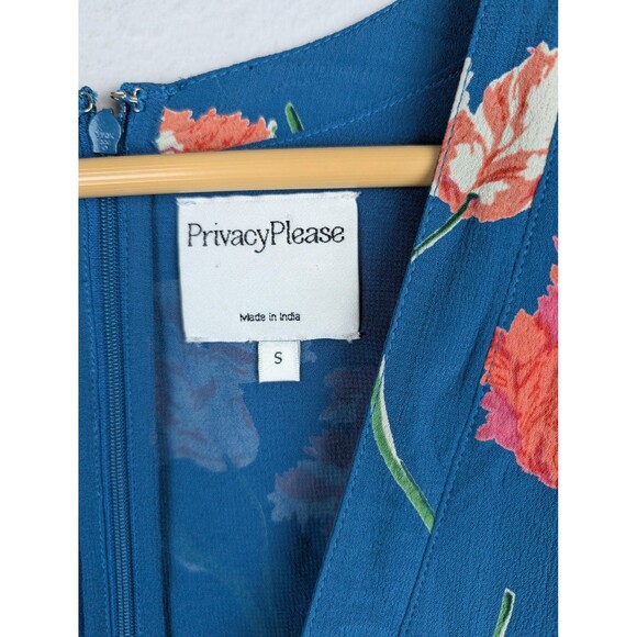 Privacy Please Romper Womens Small Blue Floral V Neck - Picture 3 of 10
